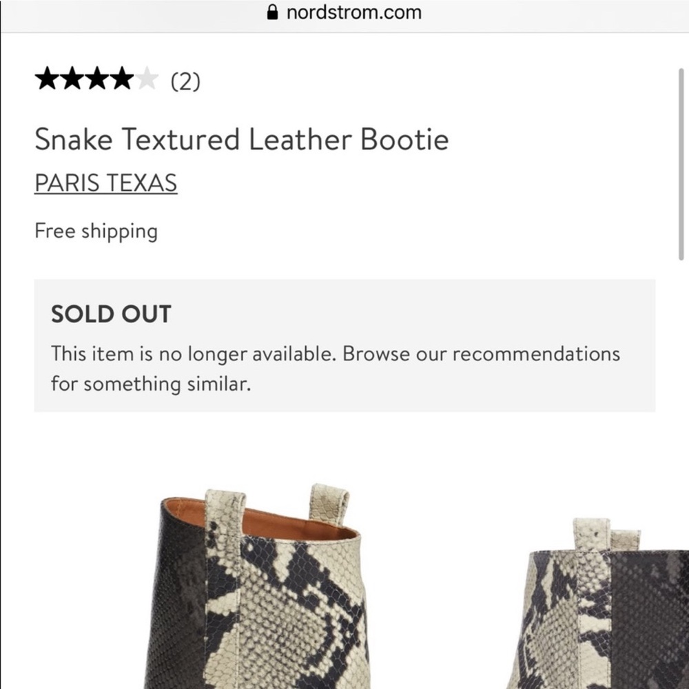 EUC Paris Texas Two Tone Snake Textured Leather Bootie - Picture 6 of 6